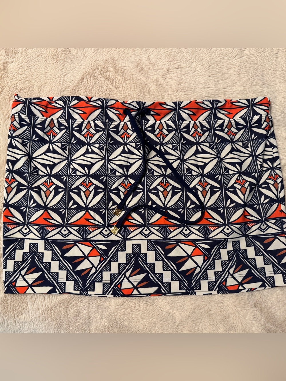 Tory Burch Acoma 3 Piece Reversible String Bikini Skirt Eurojersey Navy Stripe S - Picture 10 of 14